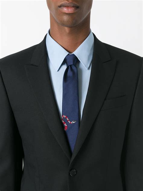 gucci blue snake tie|Gucci Snake Solid Tie .